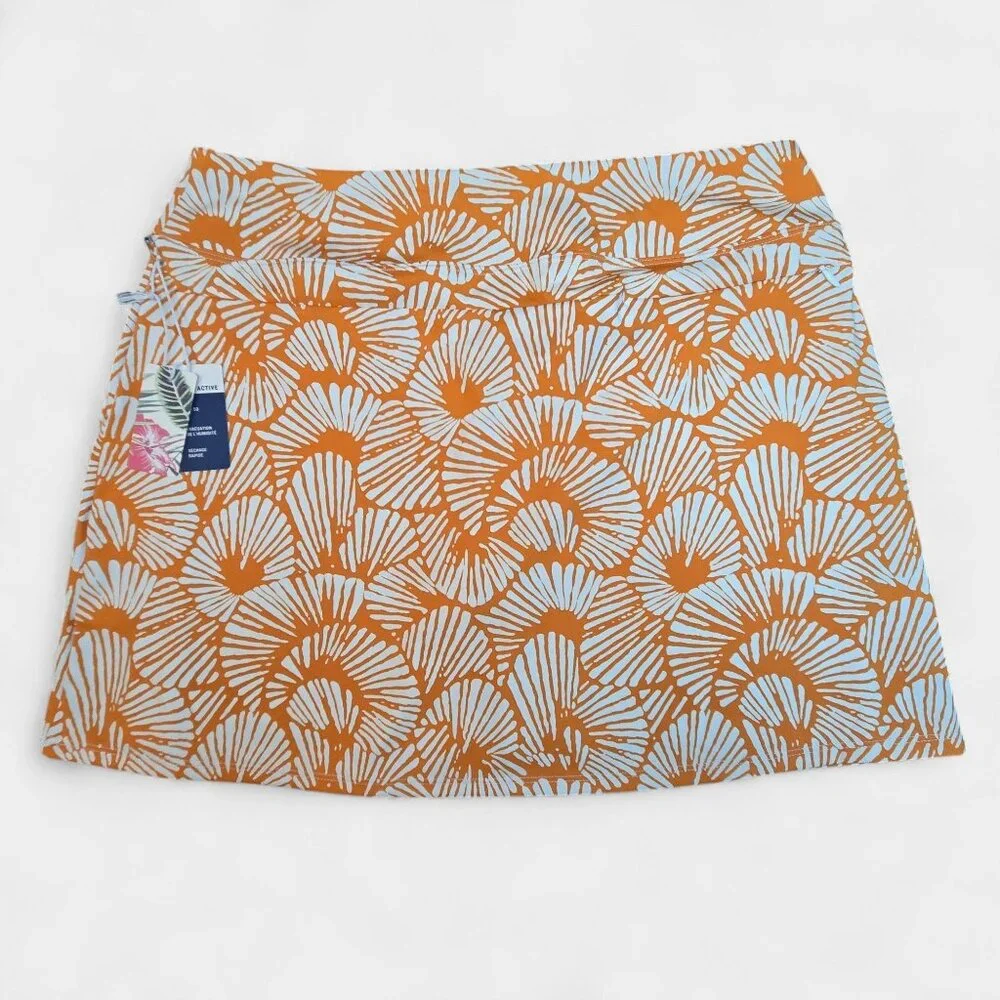 Tommy Bahama Golf Skort Orange White L Pickleball Athleisure Sporty Resort NWT - Picture 4 of 11